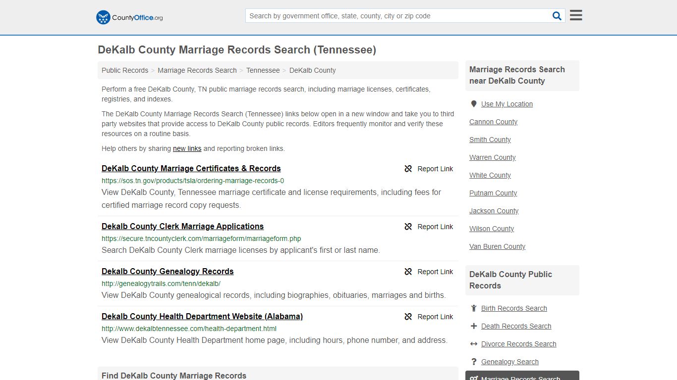 Marriage Records Search - DeKalb County, TN (Marriage ...